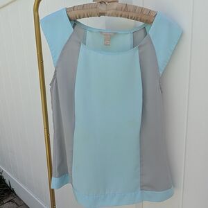 Banana Republic Light Blue and Gray Blouse